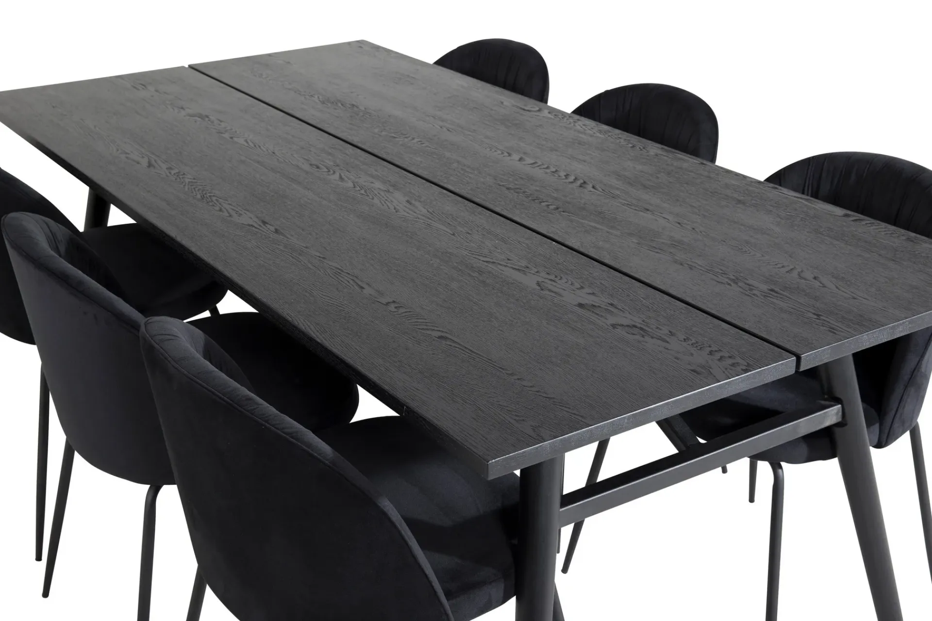 Venture Home Spisegrupper-Zenazmi Forlengningsbar Spisegruppe 195 cm inkl. 6 Foyos Sto Svart