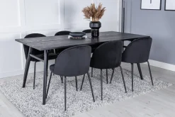 Venture Home Spisegrupper-Zenazmi Forlengningsbar Spisegruppe 195 cm inkl. 6 Foyos Sto Svart