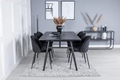Venture Home Spisegrupper-Zenazmi Forlengningsbar Spisegruppe 195 cm inkl. 6 Foyos Sto Svart