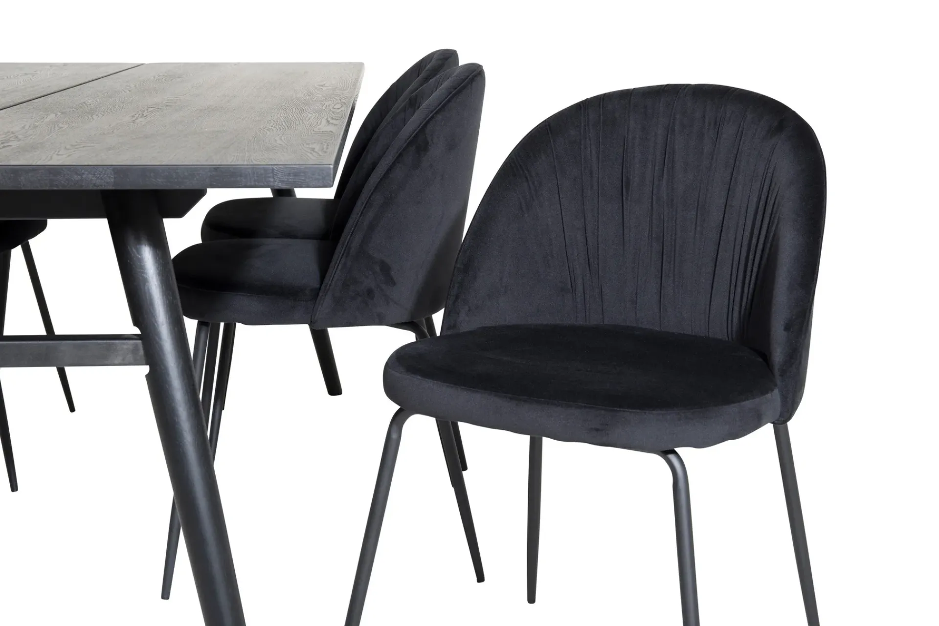Venture Home Spisegrupper-Zenazmi Forlengningsbar Spisegruppe 195 cm inkl. 6 Foyos Sto Svart