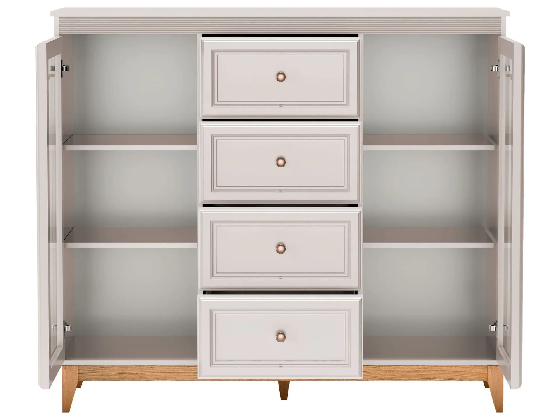 Vitrineskap|Skap-Zeylor Vitrineskap 142 cm beige