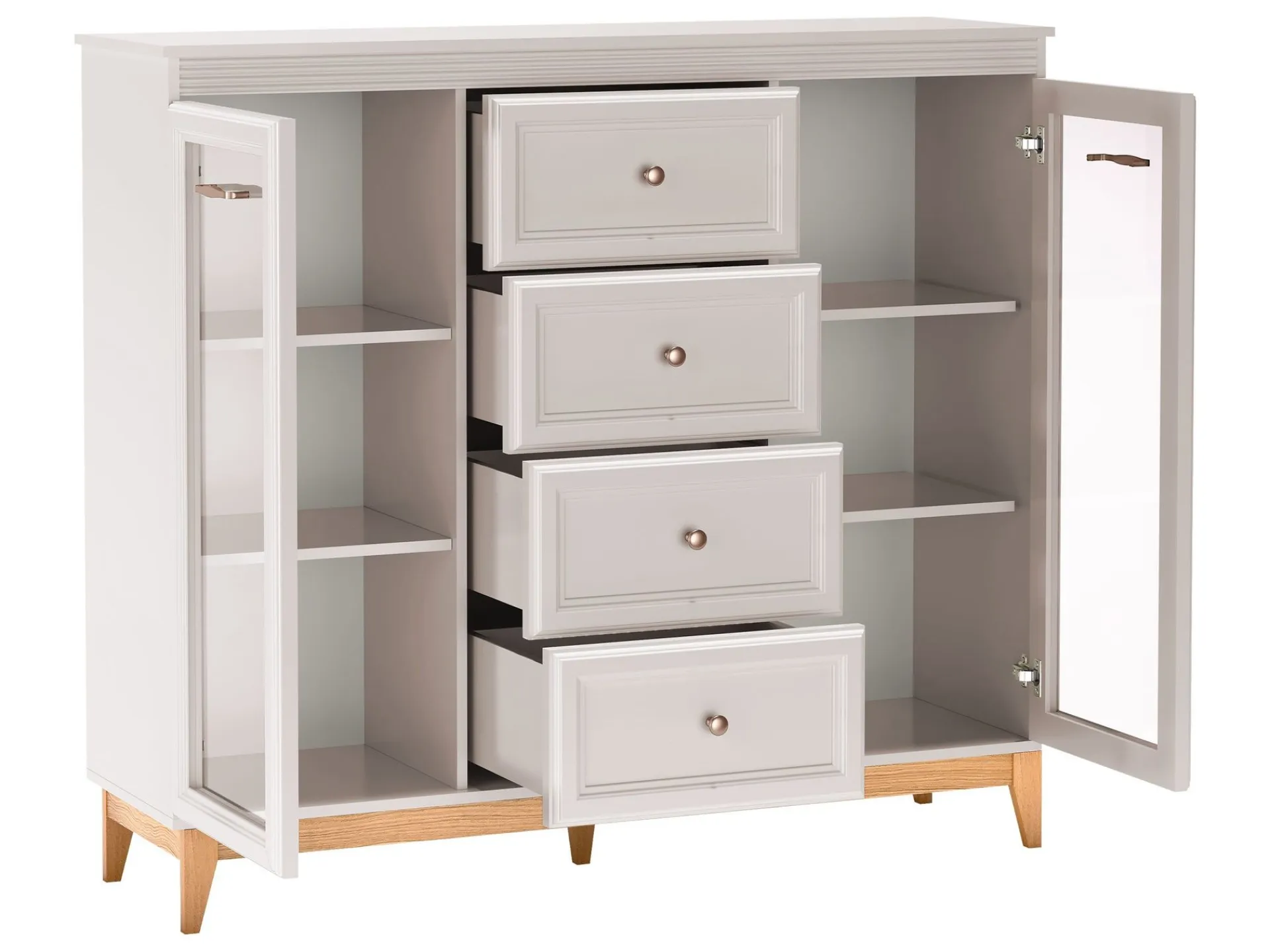 Vitrineskap|Skap-Zeylor Vitrineskap 142 cm beige