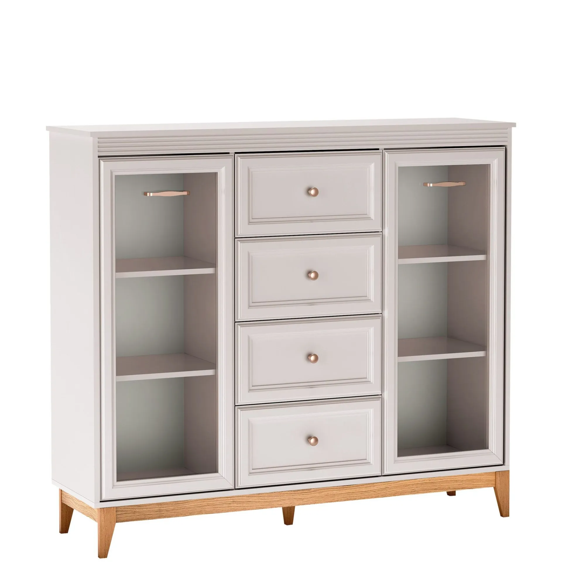 Vitrineskap|Skap-Zeylor Vitrineskap 142 cm beige