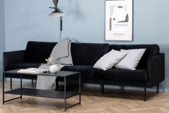 Venture Home Velour Sofa & Fløyel Sofa-Zoom 3-seter Sofa Fløyel Svart