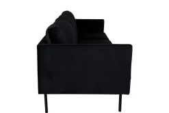 Venture Home Velour Sofa & Fløyel Sofa-Zoom 3-seters Sofa Svart