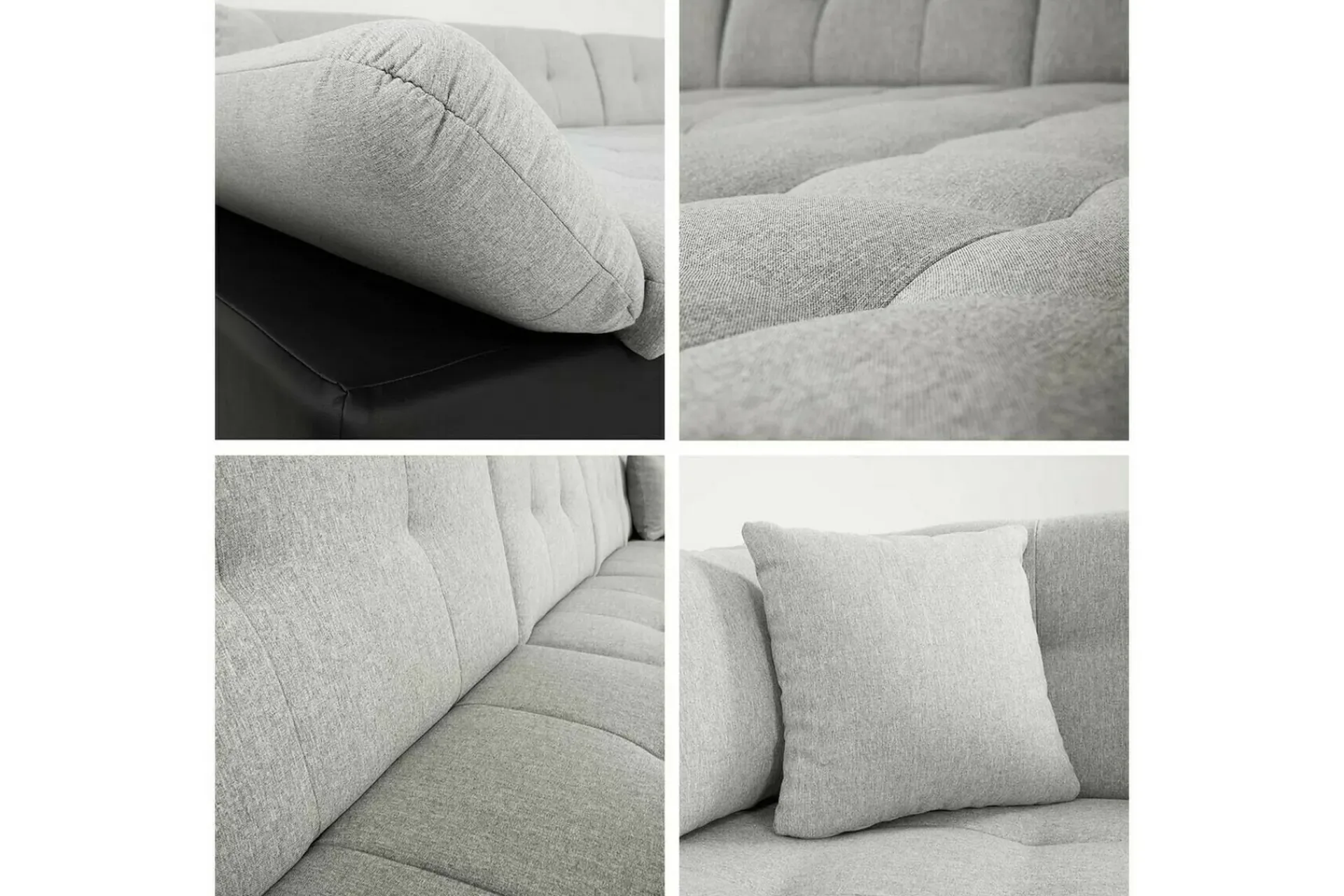 Sovesofaer-Zumar 4-sits Hörnbäddsoffa Ljusgrå