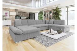 Sovesofaer-Zumar 4-sits Hörnbäddsoffa Ljusgrå