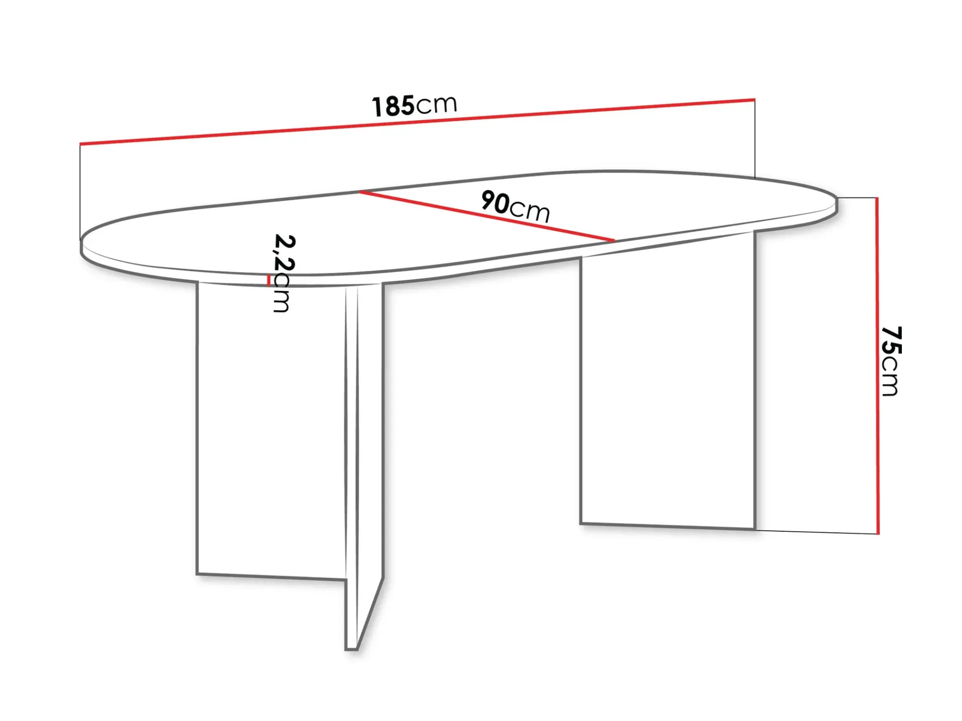 Zyleron Spisebord ovalt 185 cm